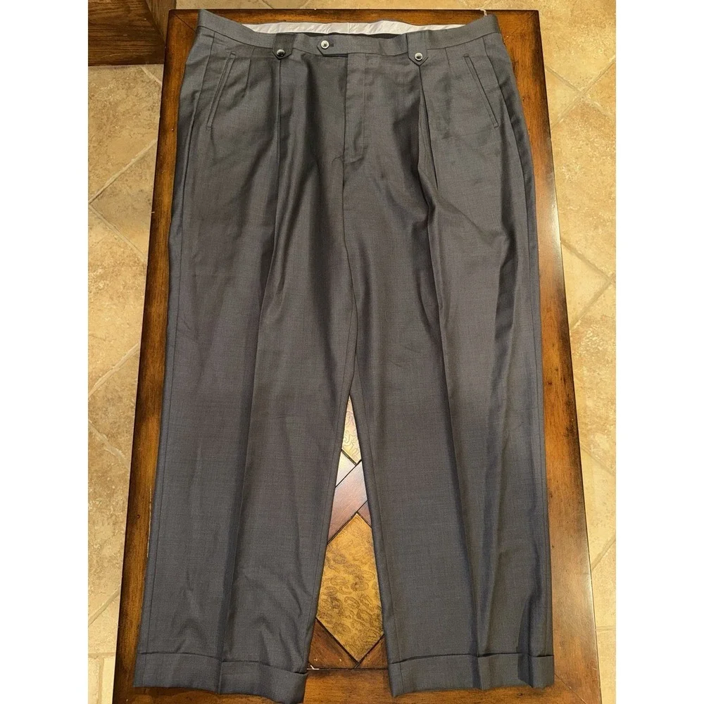 Tiglio Luxe Italian Lanificio Di Biella Men 2PC Suit Color‎ Gray Size 54L- 46x32